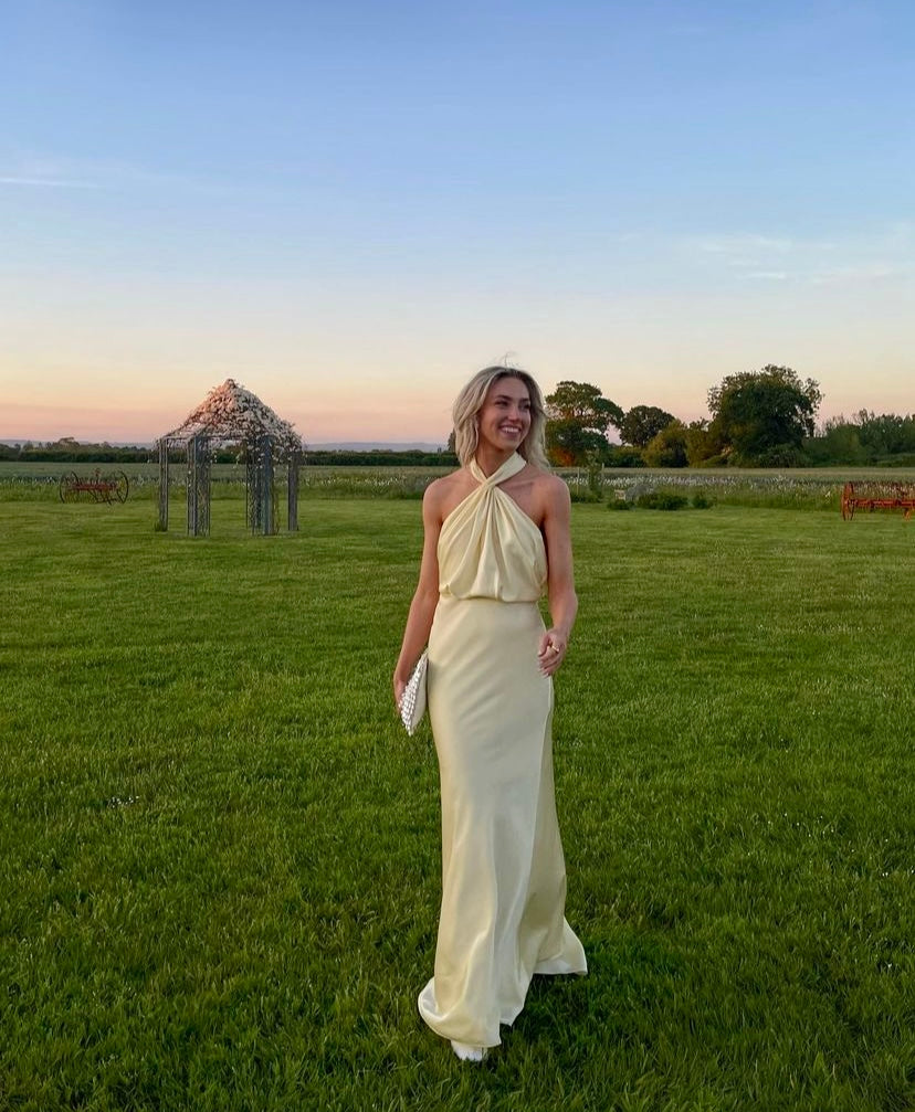 Robe maxi à col halter Soline
