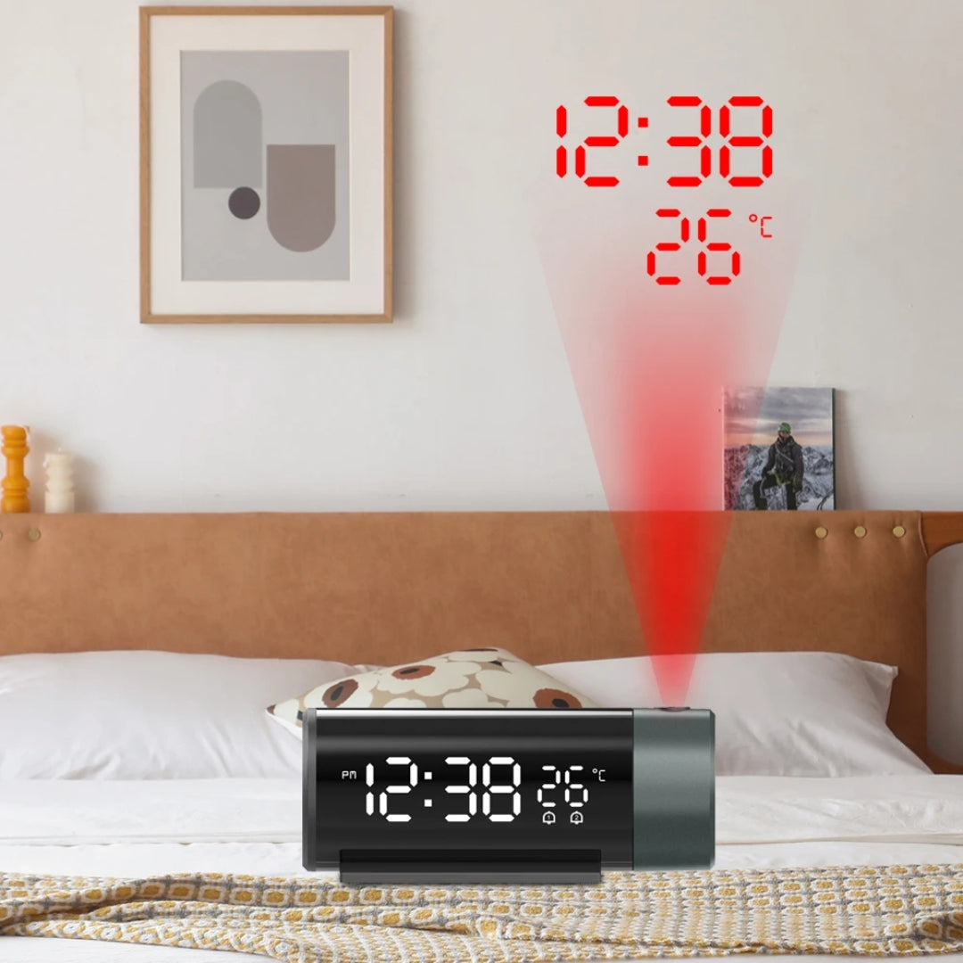 Horloge projecteur numérique LED avec thermomètre