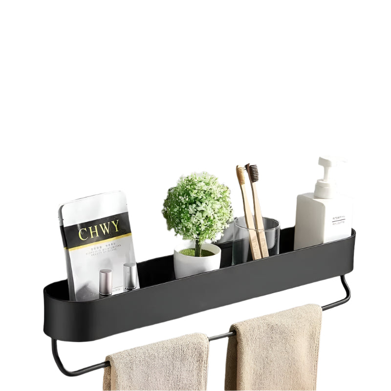 Étagère de salle de bain élégante avec porte-serviettes