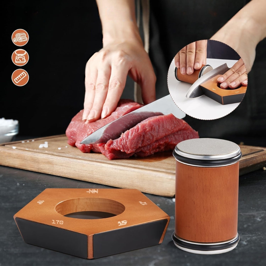 SharpEase Kit de Meuleuse Professionnelle de Cutter à Rouleaux – Lames Parfaites et Affûtées À Chaque Fois