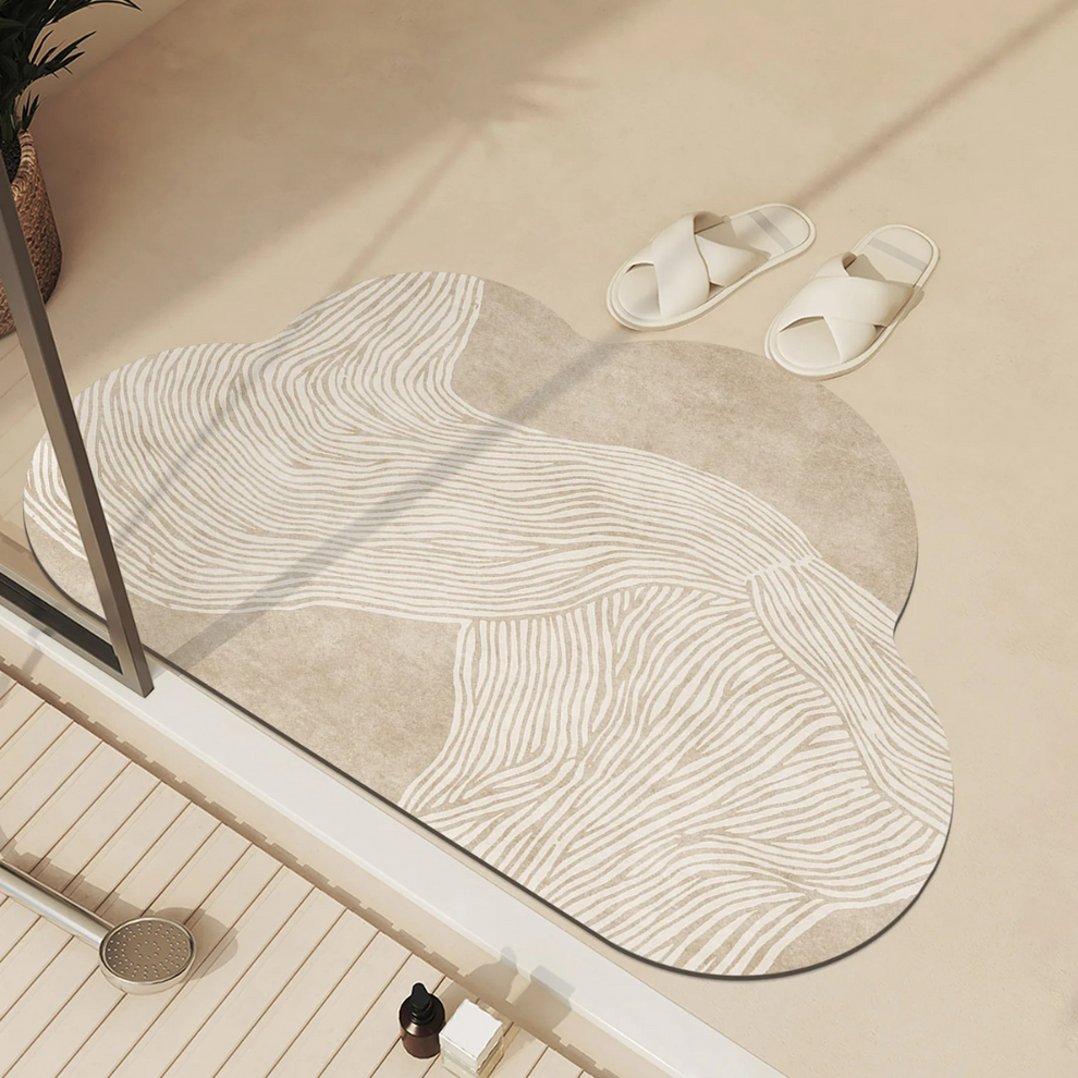 CloudWave - Tapis de sol décoratif à lignes ondulées abstraites