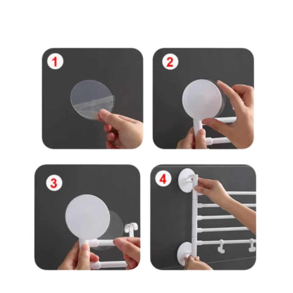 FlexiRack – Étagère murale pivotante pliable et porte-serviettes