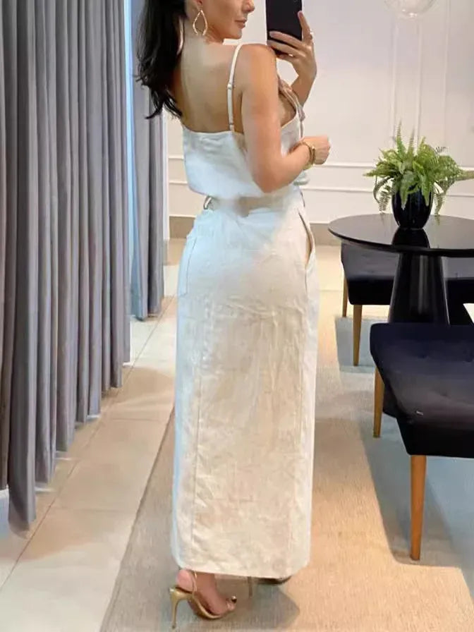 Mila - Ensemble d'été à bretelles et décolleté carré