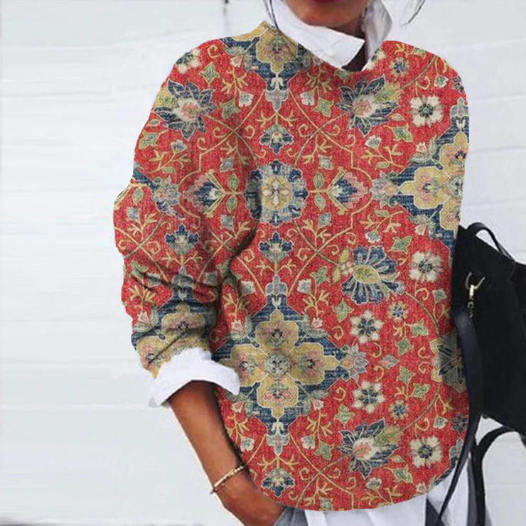 Pull vintage pour femmes avec imprimé rétro
