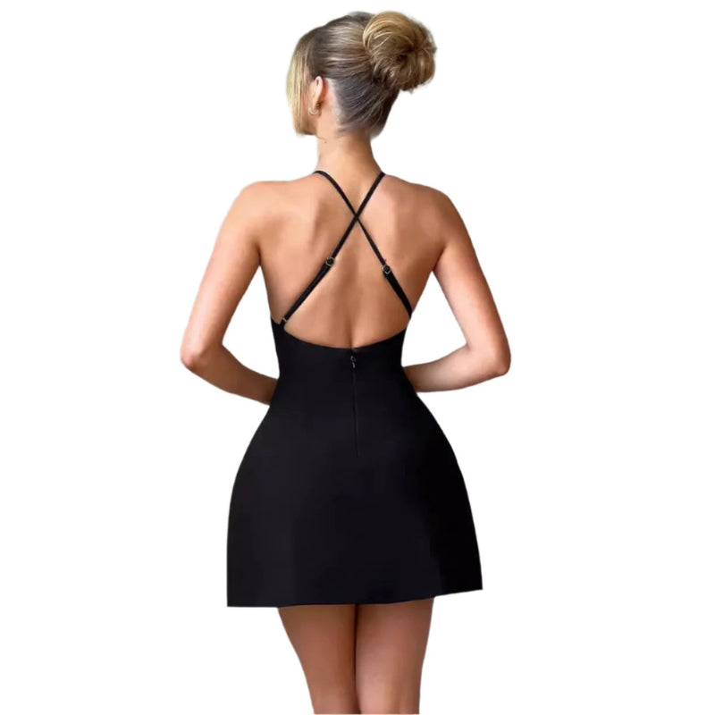 Robe Mini à Col Halter Ajustable Zarella