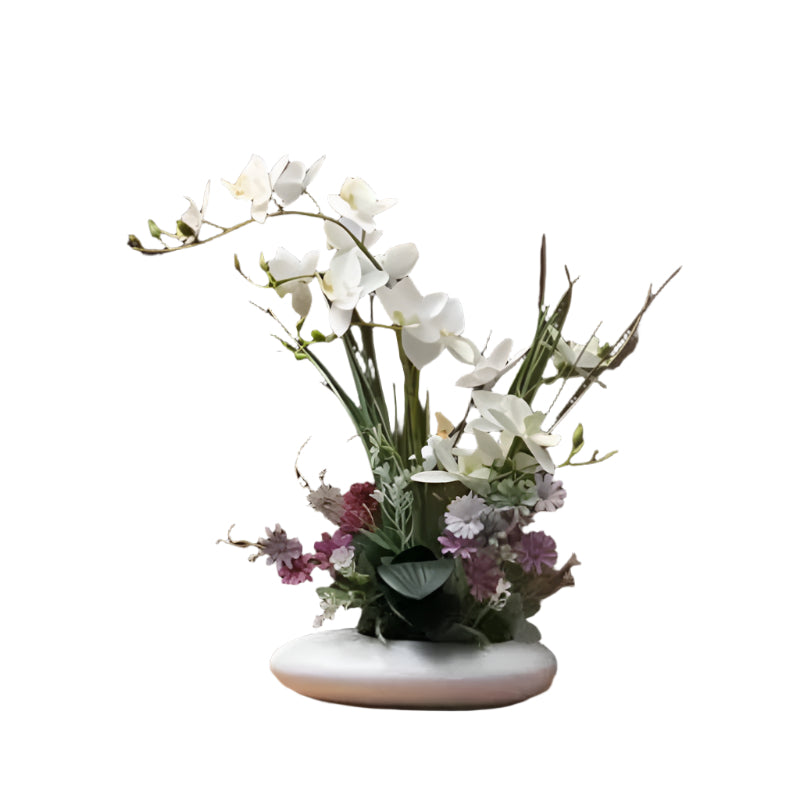 OrchidElegance - Arrangement d'orchidée artificielle dans un vase moderne