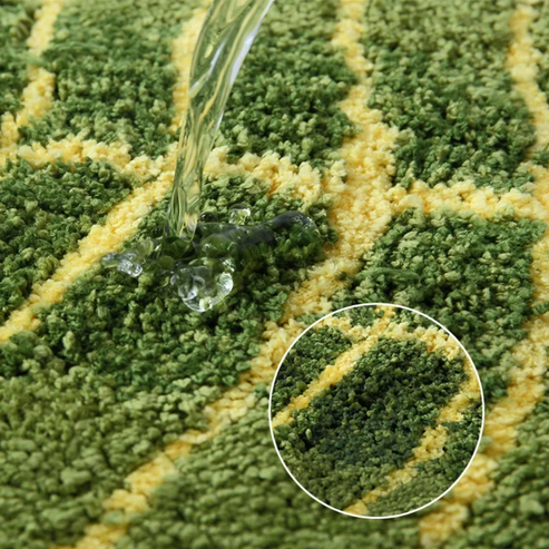 LeafLuxe - Tapis de porte ovale en peluche inspiré de la nature