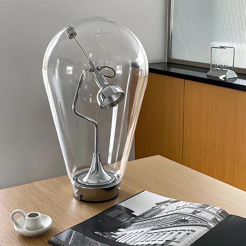LumiMagnet – Lampe de table en verre industriel avec fonction de gradation pour maison moderne