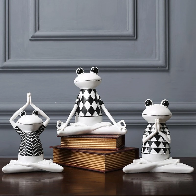 ZenFrog - Figurine décorative de grenouille méditative élégante