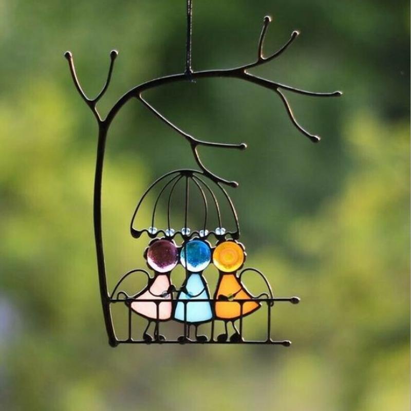 RomanticCharm - Ornements en verre colorés pour couples fins