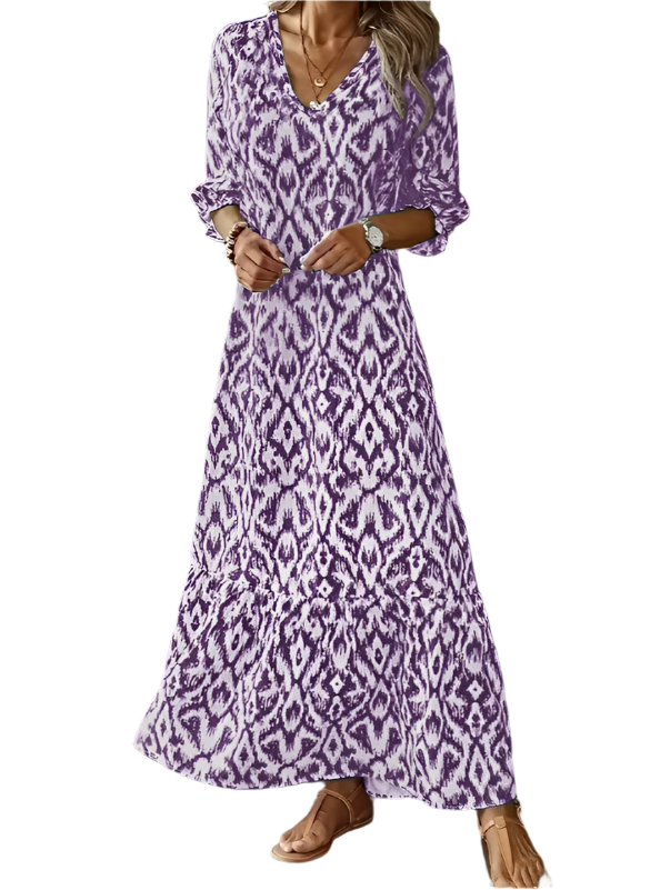 Jasmine - Robe longue glamour à manches longues