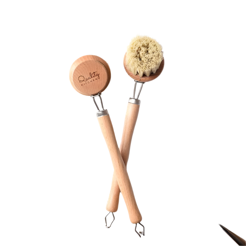 Brosse à vaisselle durable ScrubNest avec manche rond court