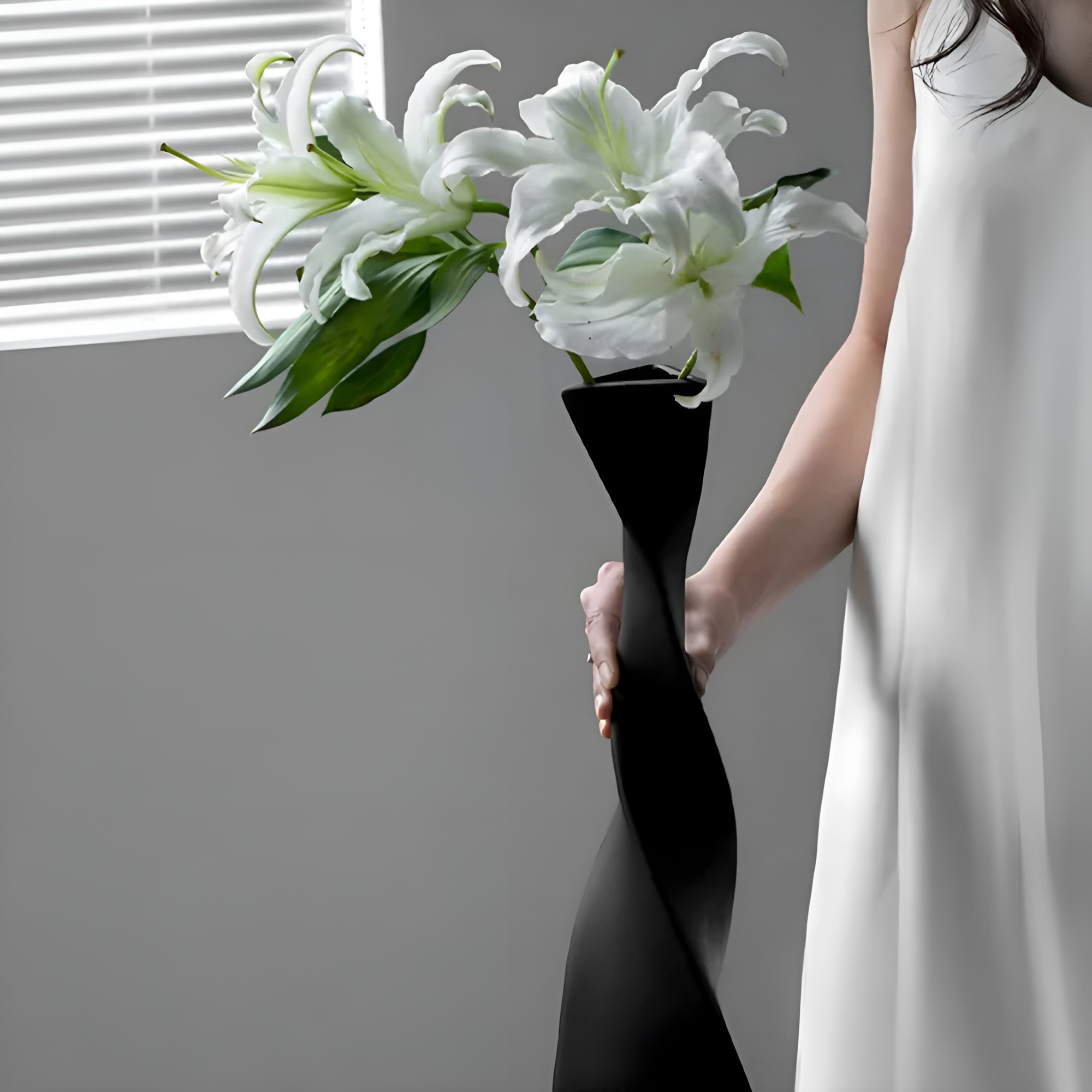 SpiralElegance - Vase en céramique moderne au design en spirale