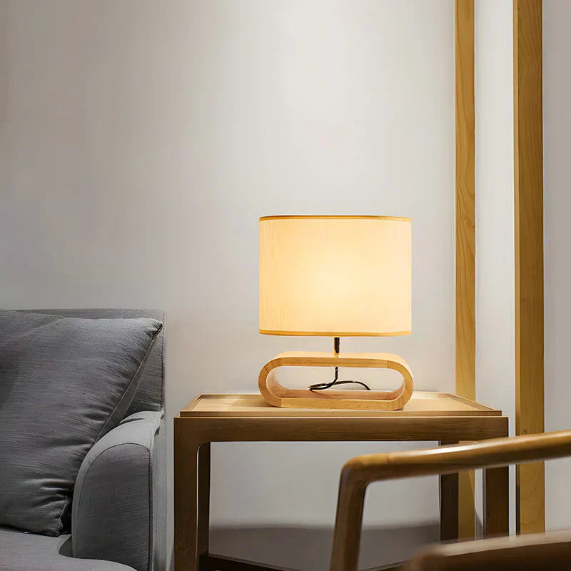 LumiWood – Lampe de table moderne avec base en bois unique