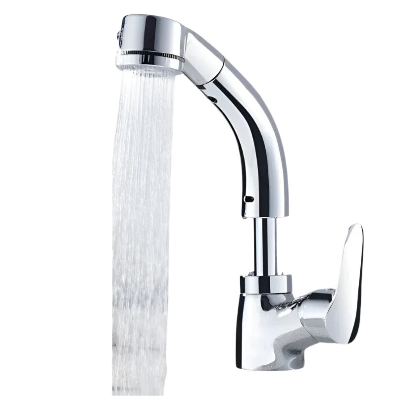 FlexiStream - Robinet de cuisine extensible avec rotation à 360° et installation facile