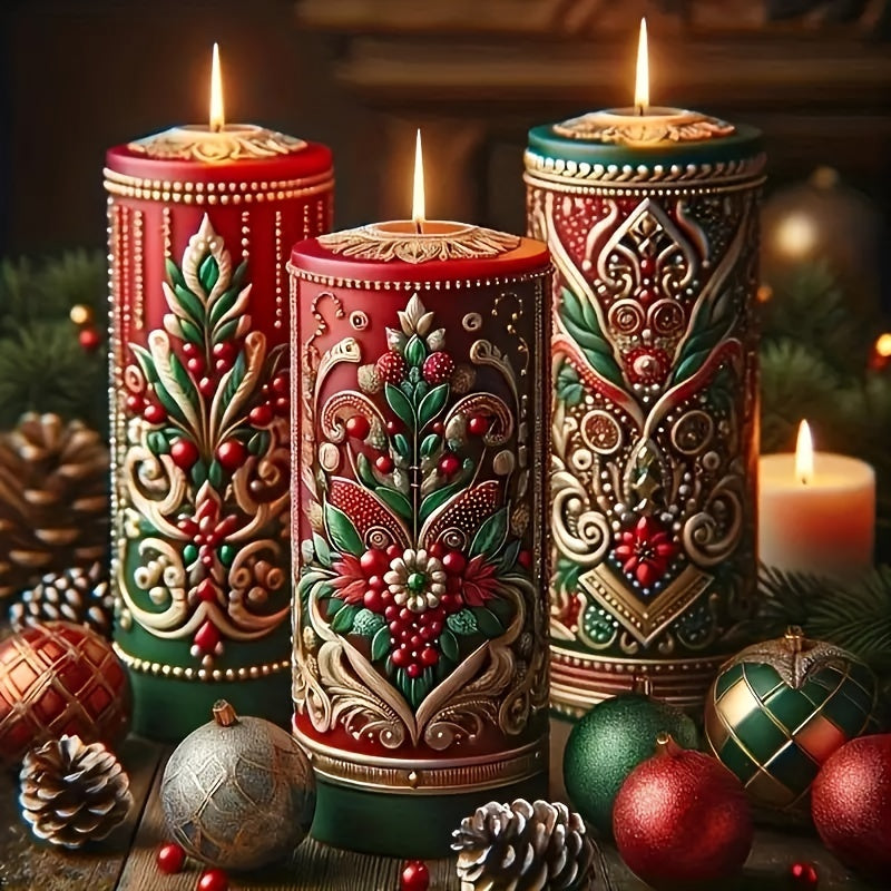 Bougie de cheminée rustique pour Noël