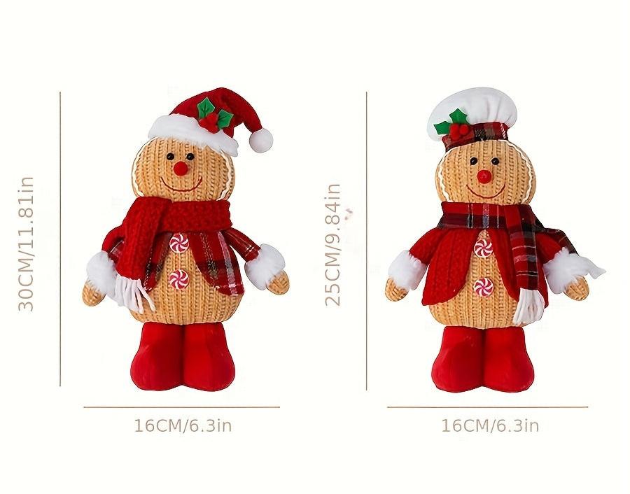 Décor de figurine de Noël tricotée à la main en 2 pièces
