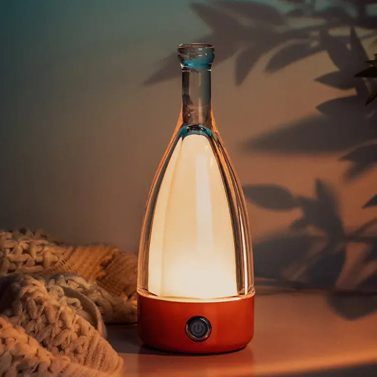 LuminaBottle - Lampe de table en forme de bouteille avec chargeur USB