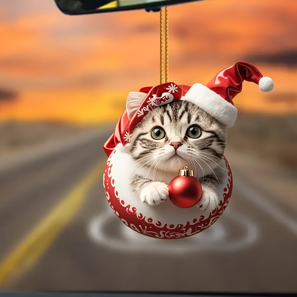 Calendrier de l'Avent vintage avec pendentifs en acrylique en forme de chats 2025, compte à rebours de Noël de 24 jours pour amoureux des chats