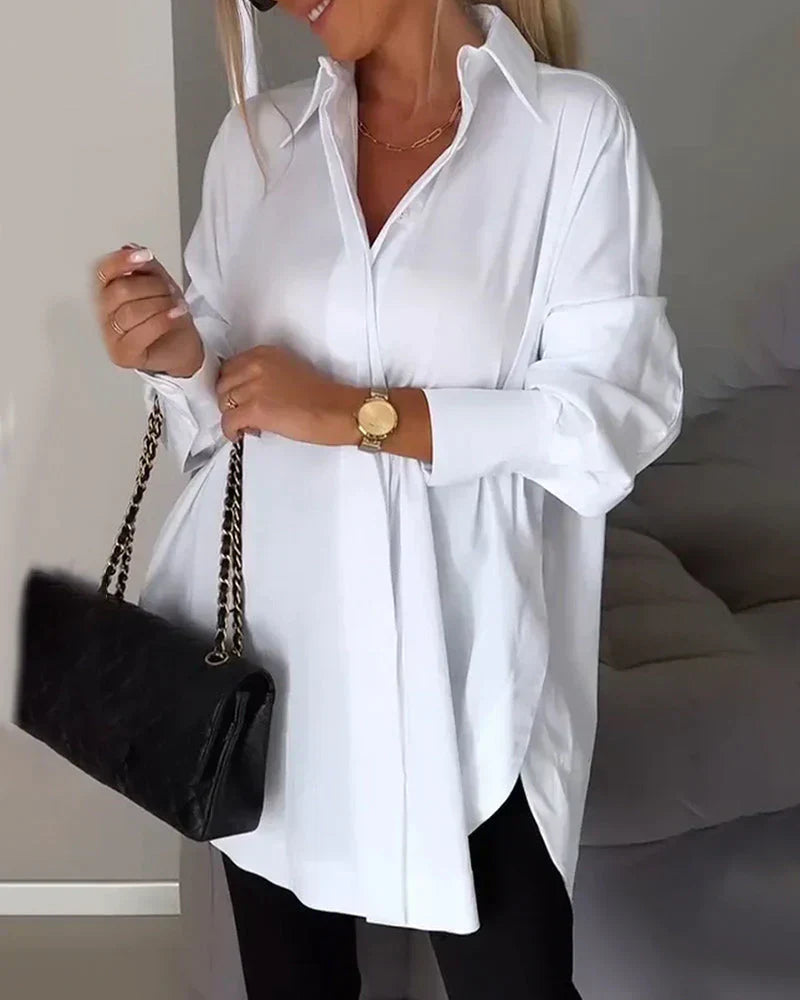 Olivia - Chemise Classique à Manches Longues avec Boutonnage