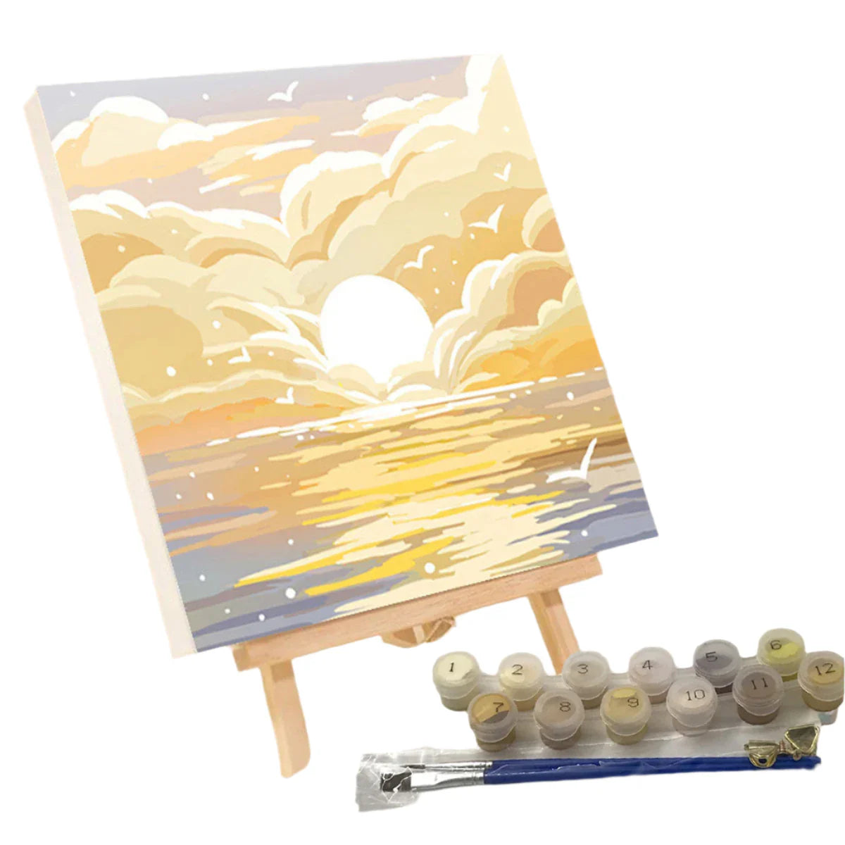 Ensemble de peinture DIY Fredfyldt Landskabs - Art en toile fait main avec pinceaux et peinture