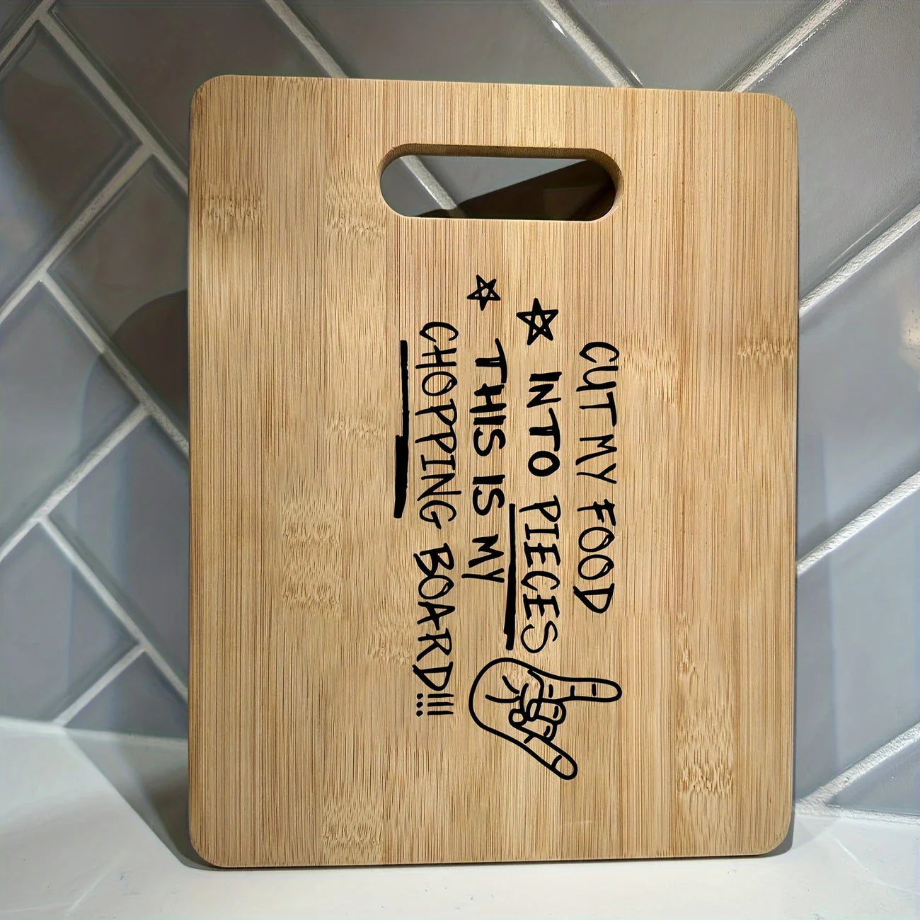 Planche à découper en bambou gravée – Décoration de cuisine humoristique et cadeau