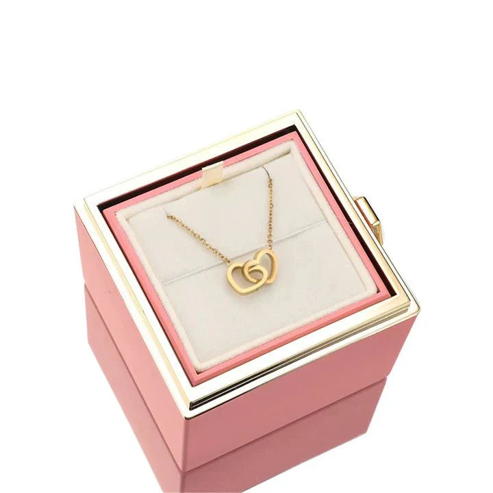 EternaBloom - Coffret Cadeau Collier avec Rose Préservée dans un Coffret Luxe