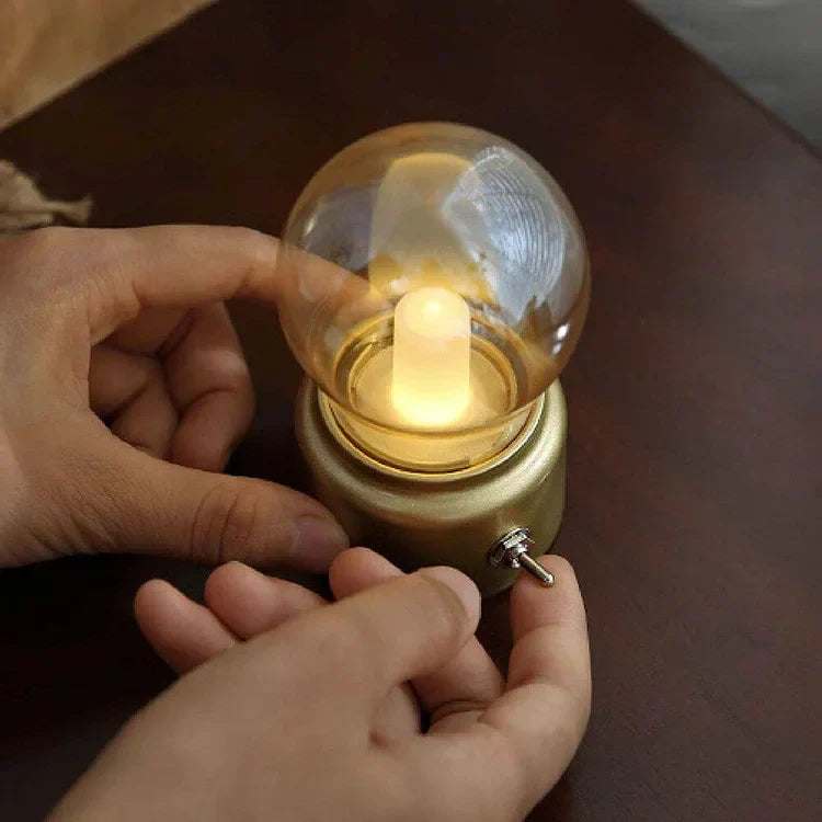 RetroGlow - Lampe de nuit LED portable avec batterie rechargeable