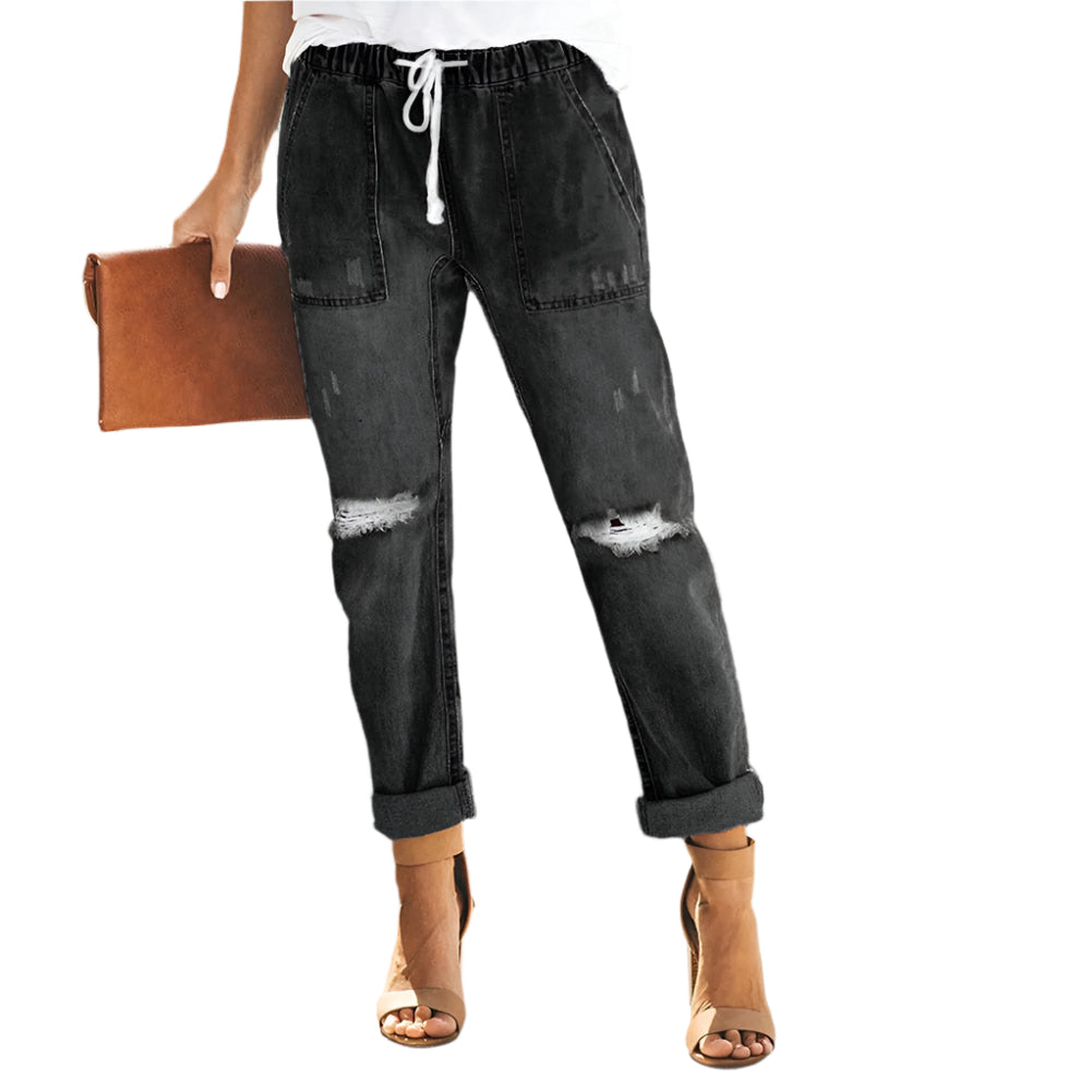 DenimEase – Jean dame moderne avec taille élastique