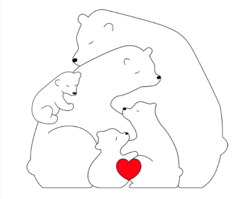 Collection CuddleBears - Coffret cadeau en bois fabriqué à la main