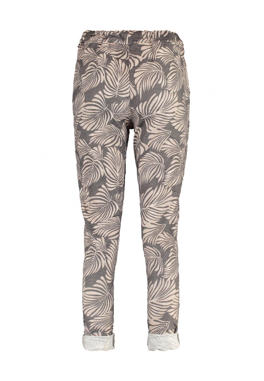 Pantalons à feuilles imprimées en saule