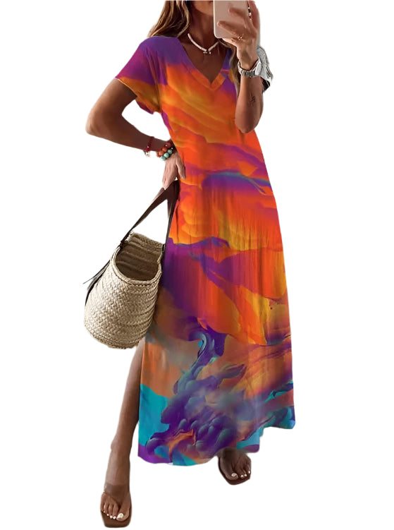 Robe Imprimée Liva Lang pour Femmes – Robe Élégante avec Motif et Coupe Légère