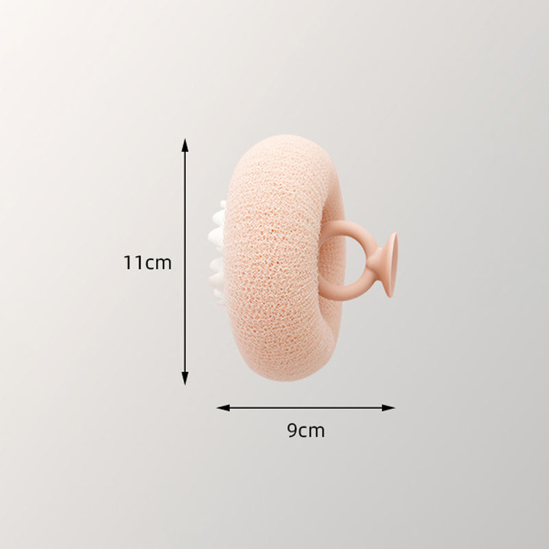 PurePuff - Éponge de bain et gommage en forme de beignet
