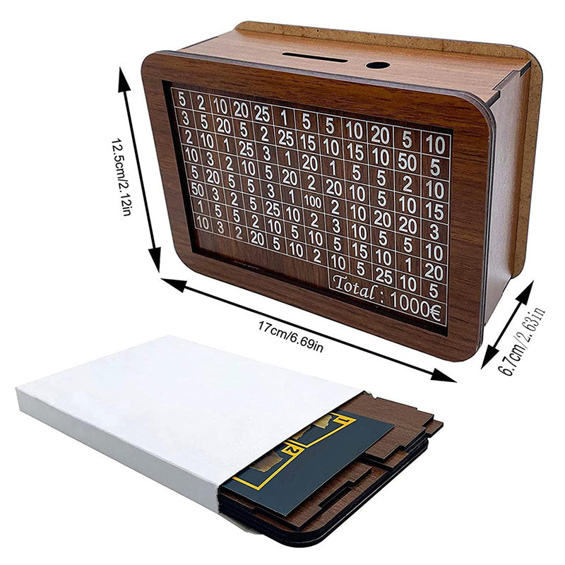 SaveSmart - Boîte à économies avec affichage en bois