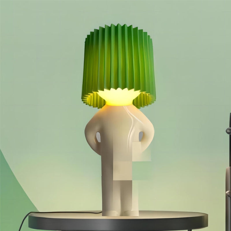 WhimsiGlow - Lampe Figure avec Abat-jour Plissé Personnalité
