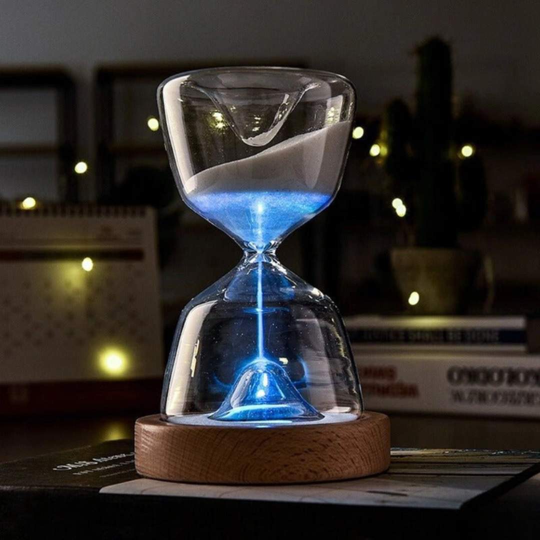 GlowTime Horloge à Sable Télécommandé – Mesure du Temps Magique avec Lumières LED Multicolores