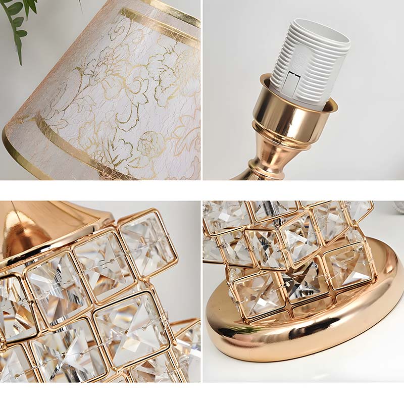 CrystGlow - Lampe de chevet inspirée de cristal doré