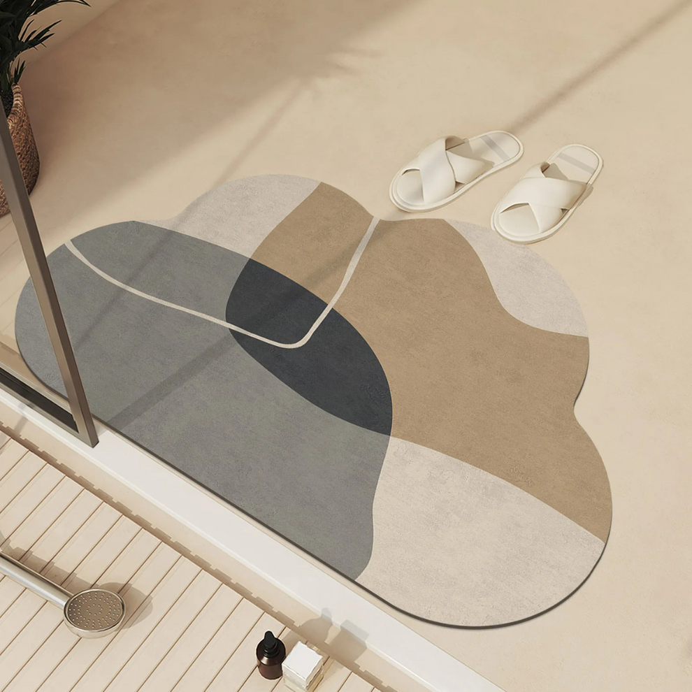 CloudWave - Tapis de sol décoratif à lignes ondulées abstraites