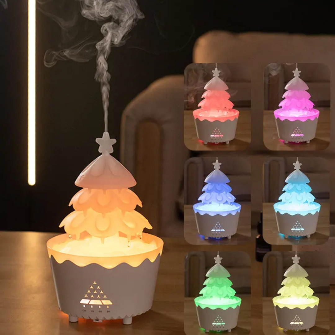 EverGlow - Répandeur de parfum en bois festif avec éclairage LED et télécommande