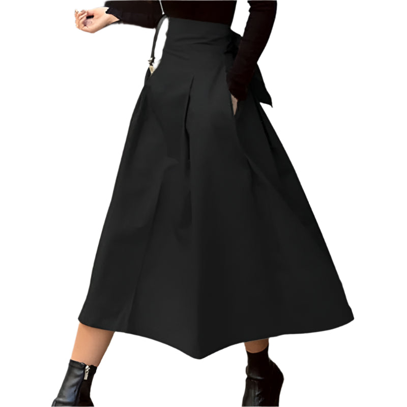 Alma - Jupe élégante à rabattre avec taille haute et poches pratiques