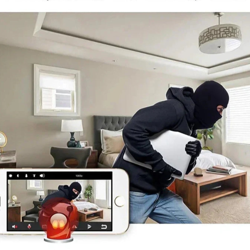 SafeView - Mini caméra de surveillance HD WiFi avec vision nocturne pour la sécurité domestique