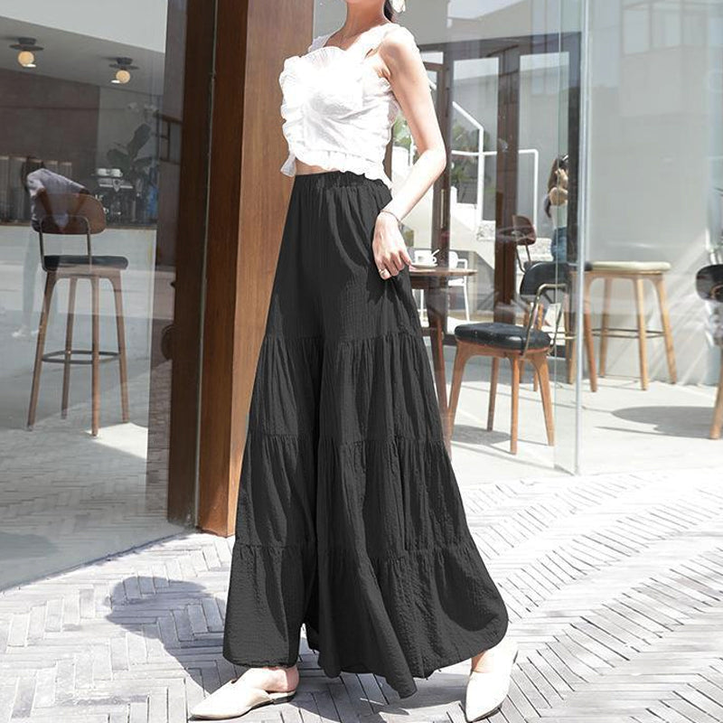 Heidi - Pantalon large à volants d'inspiration bohème