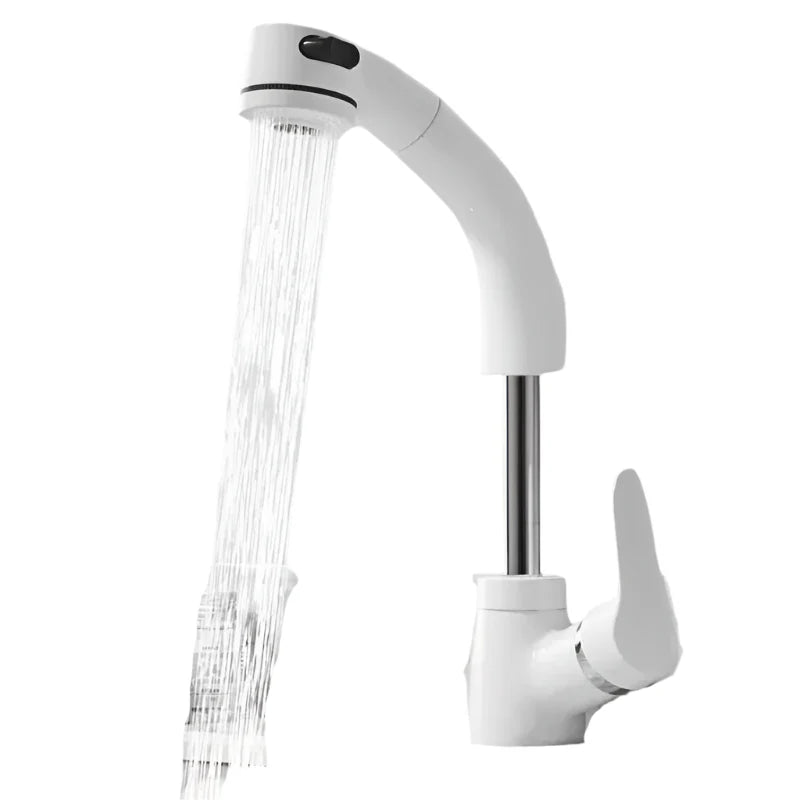 FlexiStream - Robinet de cuisine extensible avec rotation à 360° et installation facile