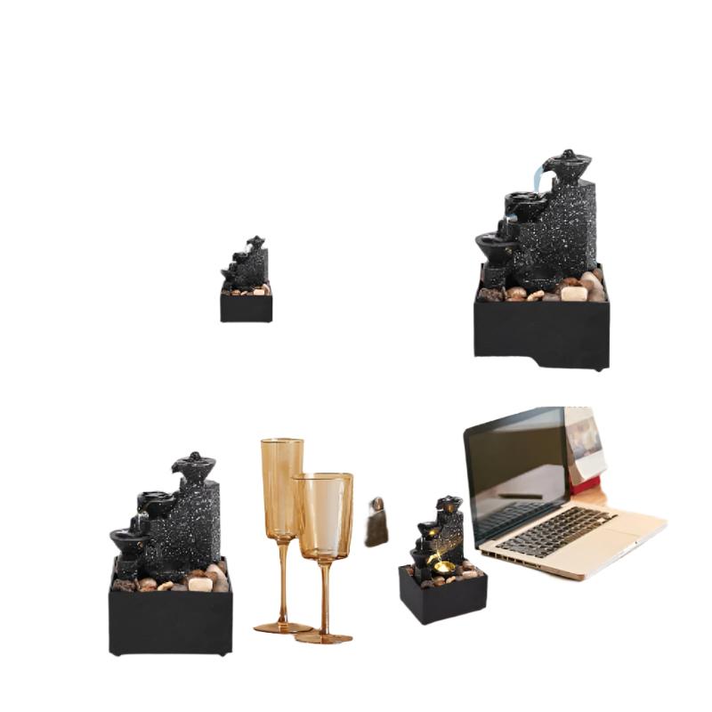 Fontaine de table à cascade remplie d'eau