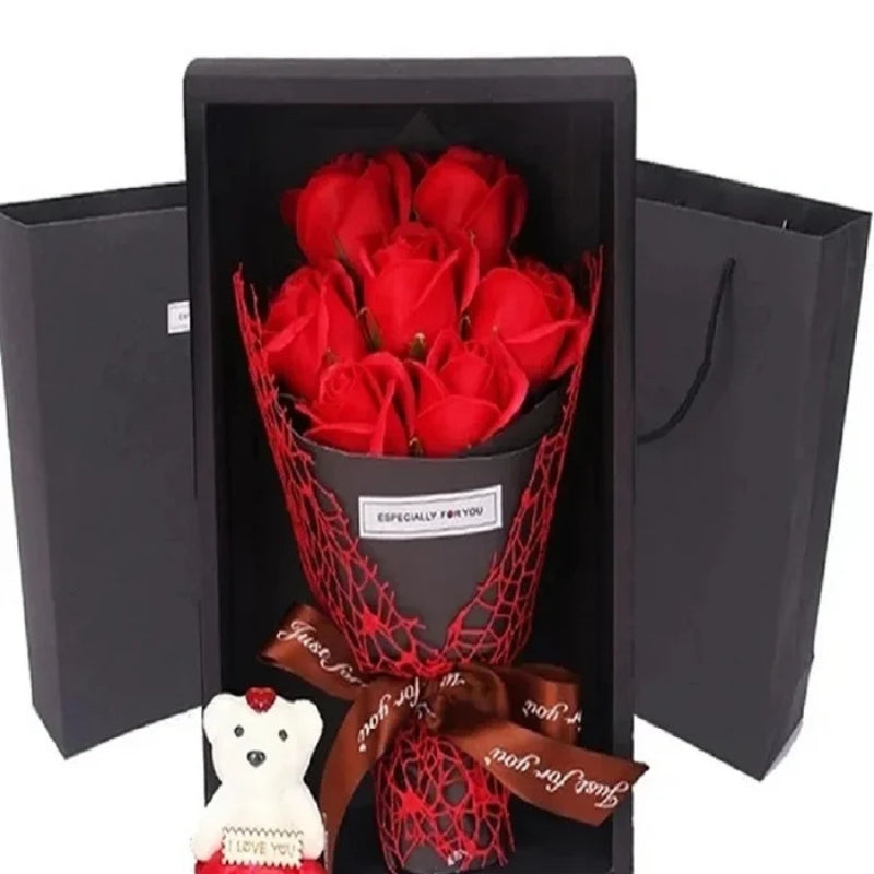 BlossomHug - Bouquet de fleurs avec doudou charmant