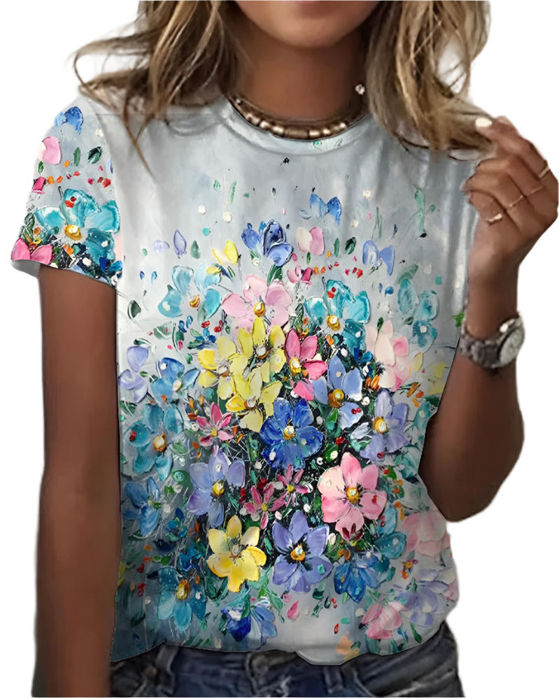 Alma - Chemisier à imprimé floral artistique