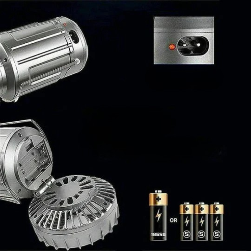 Lanterne de camping LED SolarBreeze – Lumière pliable avec ventilateur intégré et alimentation rechargeable par USB