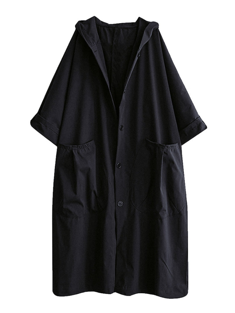 Sofie - Trench-coat avec capuche et fermeture à boutons pour femme