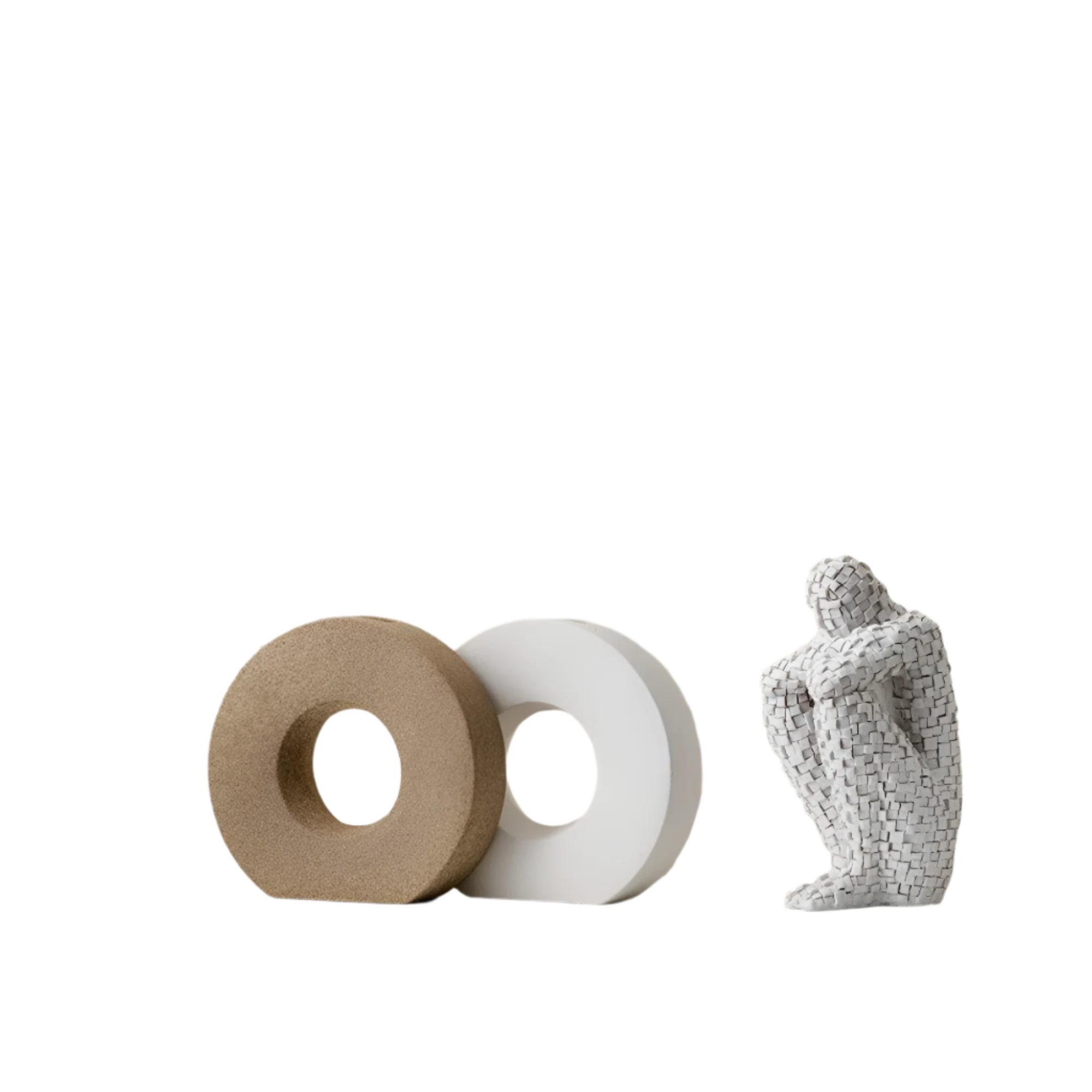 Vase d'accent en céramique sculptée DecoraForm