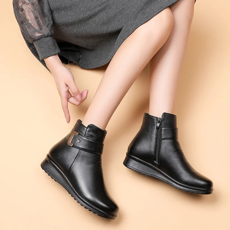 Anne - Bottines Femme avec Doublure en Fausse Fourrure